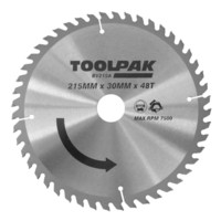 TCT Circular Saw Blade 215mm x 30mm x 48T Professional Toolpak 
